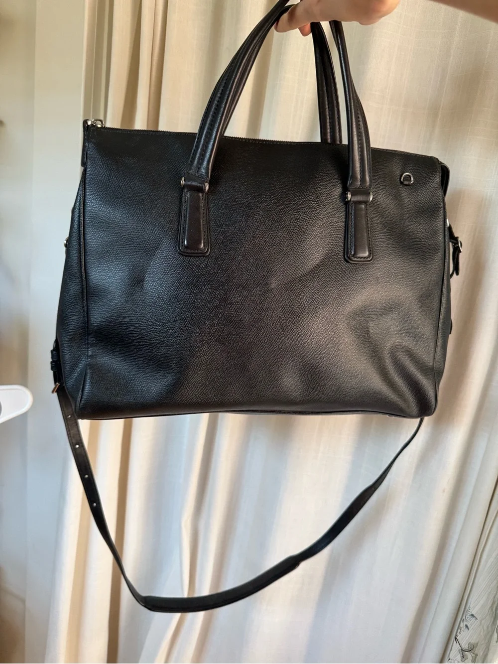 TUMI Sinclair Nina Commuter Briefcase Black Leather